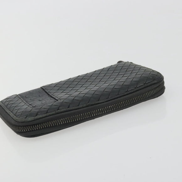 BOTTEGA VENETA INTRECCIATO Wallet Leather 4 Set Navy Brown beige Auth 190015