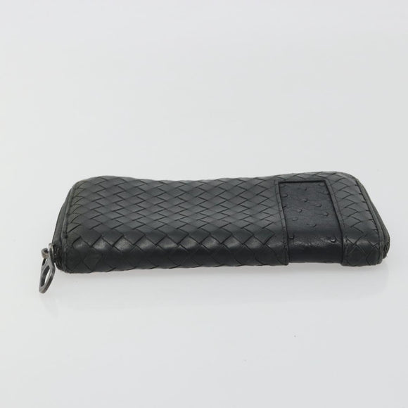 BOTTEGA VENETA INTRECCIATO Wallet Leather 4 Set Navy Brown beige Auth 190015