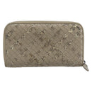 BOTTEGA VENETA INTRECCIATO Wallet Leather 4 Set Navy Brown beige Auth 190015-3