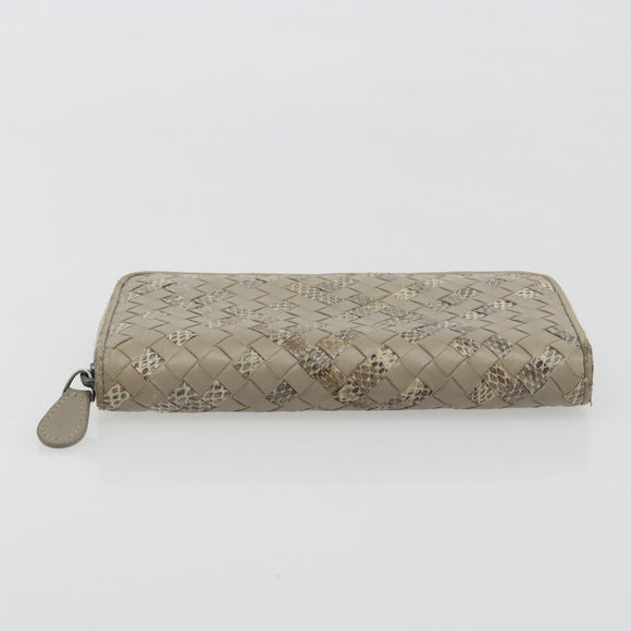BOTTEGA VENETA INTRECCIATO Wallet Leather 4 Set Navy Brown beige Auth 190015