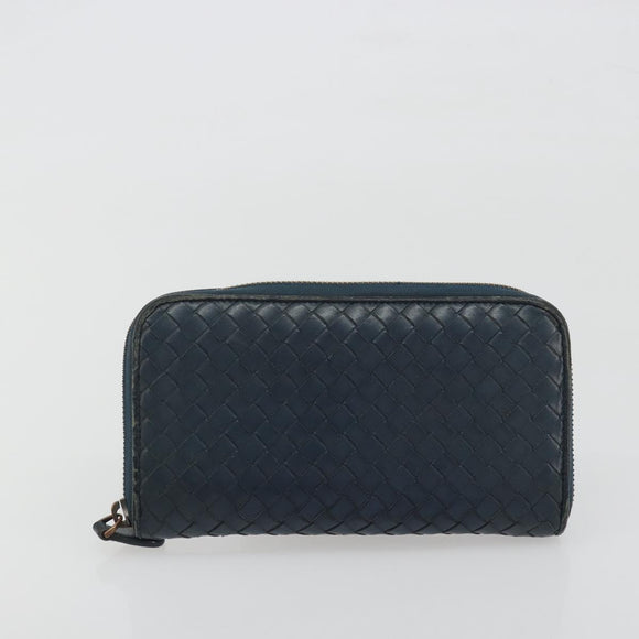 BOTTEGA VENETA INTRECCIATO Wallet Leather 4 Set Navy Brown beige Auth 190015