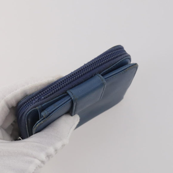 PRADA Pouch Nylon Leather 4 Set Blue Black Brown Auth 190016