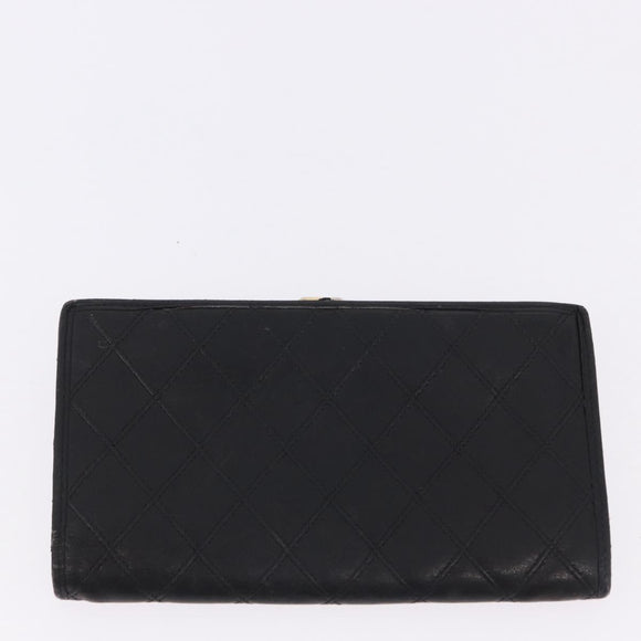 CHANEL Wallet Leather 3 Set Black CC Auth 190017