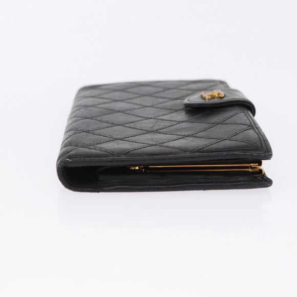 CHANEL Wallet Leather 3 Set Black CC Auth 190017