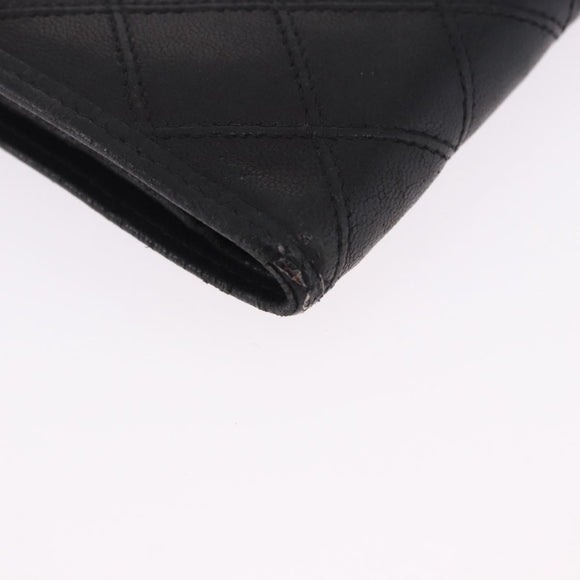 CHANEL Wallet Leather 3 Set Black CC Auth 190017