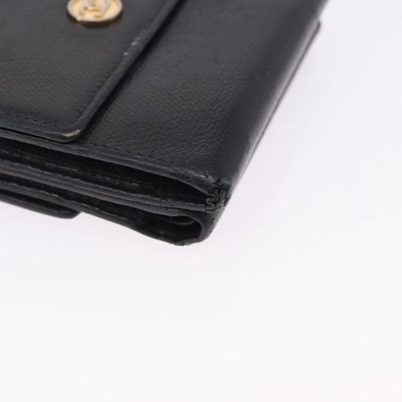 CHANEL Wallet Leather 3 Set Black CC Auth 190017