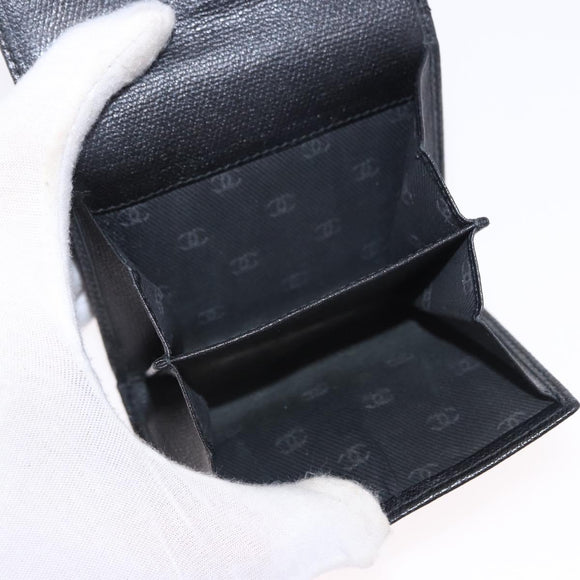 CHANEL Wallet Leather 3 Set Black CC Auth 190017