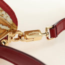 Salvatore Ferragamo Gancini Hand Bag Canvas 2way Red Gold Auth 190024SAM-9