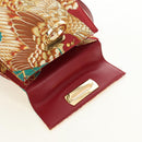 Salvatore Ferragamo Gancini Hand Bag Canvas 2way Red Gold Auth 190024SAM-21