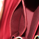 Salvatore Ferragamo Gancini Hand Bag Canvas 2way Red Gold Auth 190024SAM-26