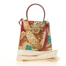 Salvatore Ferragamo Gancini Hand Bag Canvas 2way Red Gold Auth 190024SAM-12