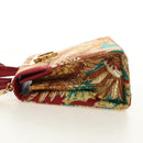 Salvatore Ferragamo Gancini Hand Bag Canvas 2way Red Gold Auth 190024SAM-3