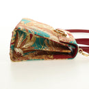 Salvatore Ferragamo Gancini Hand Bag Canvas 2way Red Gold Auth 190024SAM-4