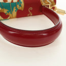 Salvatore Ferragamo Gancini Hand Bag Canvas 2way Red Gold Auth 190024SAM-7