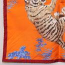 HERMES Carre 45 Scarf ""Les Tigreaux"" Silk Orange Auth 190026SAM-11