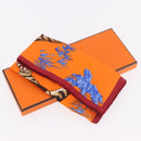 HERMES Carre 45 Scarf ""Les Tigreaux"" Silk Orange Auth 190026SAM-14