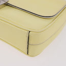 PRADA Chain Shoulder Bag Safiano Leather Yellow Silver Auth 190027A-16