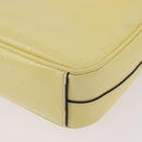 PRADA Chain Shoulder Bag Safiano Leather Yellow Silver Auth 190027A-18
