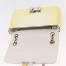 PRADA Chain Shoulder Bag Safiano Leather Yellow Silver Auth 190027A-20