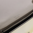 PRADA Chain Shoulder Bag Safiano Leather Yellow Silver Auth 190027A-21