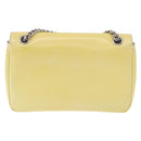PRADA Chain Shoulder Bag Safiano Leather Yellow Silver Auth 190027A-2