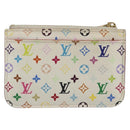 LOUIS VUITTON Multicolor Pochette Cles NM Purse White M93734 LV Auth 190030-3
