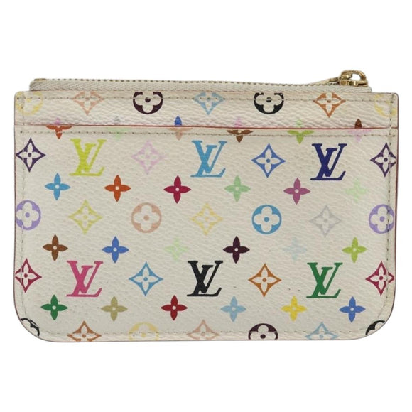 LOUIS VUITTON Multicolor Pochette Cles NM Purse White M93734 LV Auth 190030