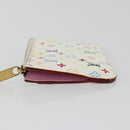 LOUIS VUITTON Multicolor Pochette Cles NM Purse White M93734 LV Auth 190030-5
