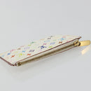 LOUIS VUITTON Multicolor Pochette Cles NM Purse White M93734 LV Auth 190030-6