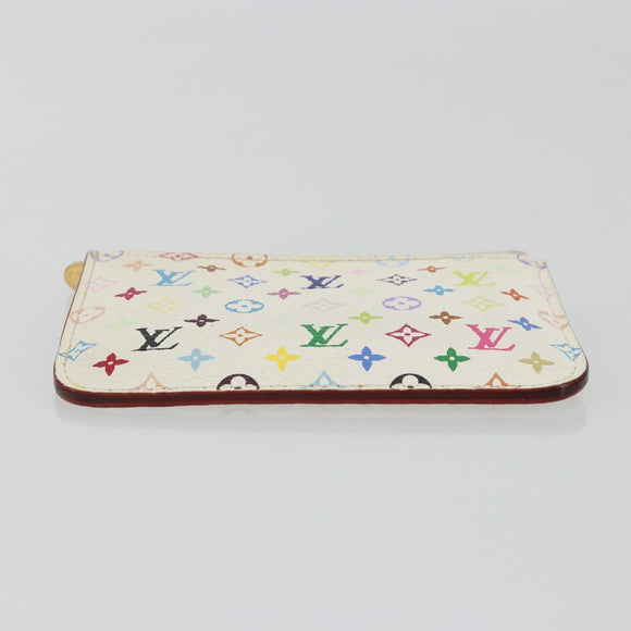 LOUIS VUITTON Multicolor Pochette Cles NM Portemonnee Wit M93734 LV Auth 190030