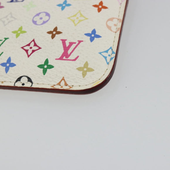 LOUIS VUITTON Multicolor Pochette Cles NM Portemonnee Wit M93734 LV Auth 190030