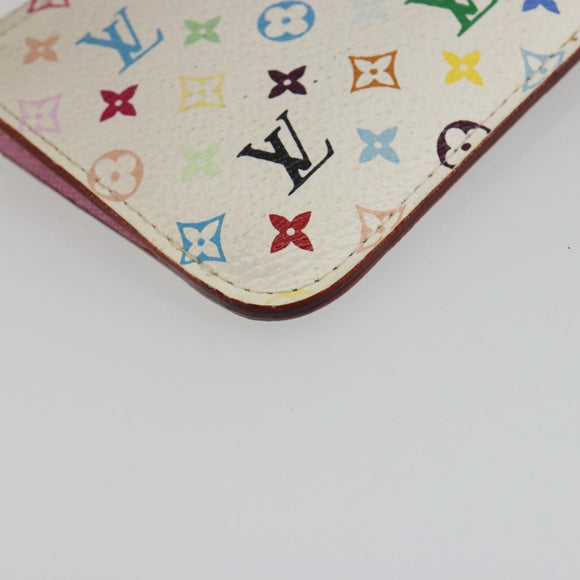 LOUIS VUITTON Multicolor Pochette Cles NM Portemonnee Wit M93734 LV Auth 190030