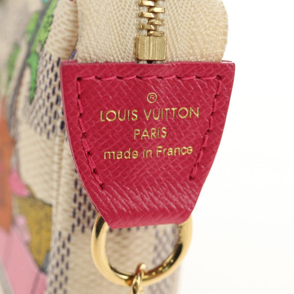 LOUIS VUITTON Damier Azur Vivienne Mini Pochette Accessoires Auth 190031SM