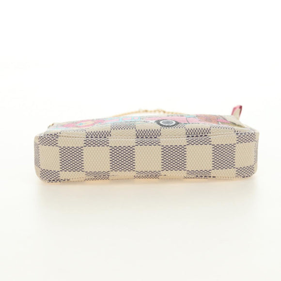 LOUIS VUITTON Damier Azur Vivienne Mini Pochette Accessoires Auth 190031SM