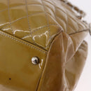 CHANEL Matelasse Chain Shoulder Bag Patent leather Black Gold CC Auth 190042-16