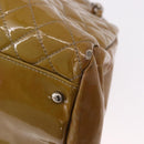 CHANEL Matelasse Chain Shoulder Bag Patent leather Black Gold CC Auth 190042-9