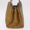 CHANEL Matelasse Chain Shoulder Bag Patent leather Black Gold CC Auth 190042-4