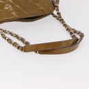 CHANEL Matelasse Chain Shoulder Bag Patent leather Black Gold CC Auth 190042-8