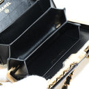 CHANEL Matelasse Chain Shoulder Pouch Patent leather Black CC Auth 190043SAM-23