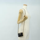 CHANEL Matelasse Chain Shoulder Pouch Patent leather Black CC Auth 190043SAM-26