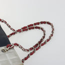 CHANEL Choco Bar Chain Shoulder Tote Bag Canvas Navy Silver CC Auth 190045A-8