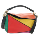 LOEWE Anagram Puzzle Bag Small Bag Leather 2way Multicolor Gold Auth 190046M-1