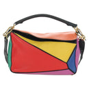 LOEWE Anagram Puzzle Bag Small Bag Leather 2way Multicolor Gold Auth 190046M-13
