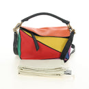LOEWE Anagram Puzzle Bag Small Bag Leather 2way Multicolor Gold Auth 190046M-12