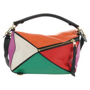 LOEWE Anagram Puzzle Bag Small Bag Leather 2way Multicolor Gold Auth 190046M-2