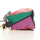 LOEWE Anagram Puzzle Bag Small Bag Leather 2way Multicolor Gold Auth 190046M-3