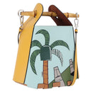 LOEWE Hand Bag Leather 2way KEN PRICE Yellow Silver Auth 190054SM-1