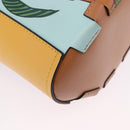 LOEWE Hand Bag Leather 2way KEN PRICE Yellow Silver Auth 190054SM-16