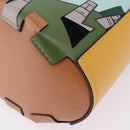 LOEWE Hand Bag Leather 2way KEN PRICE Yellow Silver Auth 190054SM-17