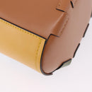 LOEWE Hand Bag Leather 2way KEN PRICE Yellow Silver Auth 190054SM-18